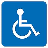 Access Handicapped Sign 4''x4'' inches ADA Compliant - Premium Adhesive Vinyl Disabled Wheelchair...