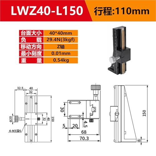 Table coulissante axe Z LWZ40-L150 à queue d'aronde pour levage vertical - 2
