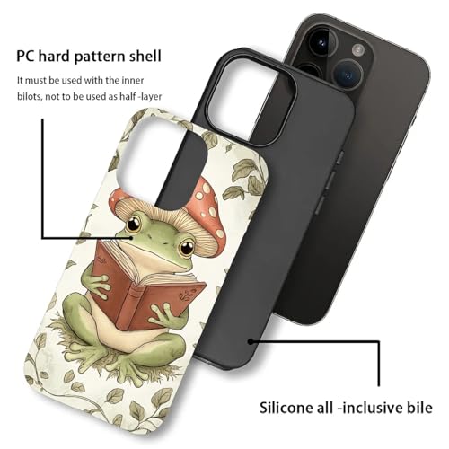 Coque rigide en silicone pour iPhone 14 Pro Max motif mignon grenouille