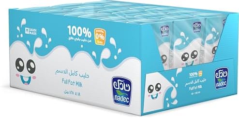 Nadec Full Fat Uht Milk, 18 X 125ml