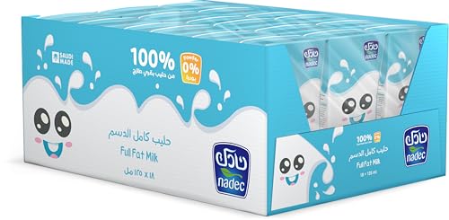Nadec Full Fat Uht Milk, 18 X 125ml
