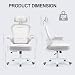 TUKAKA Ergonomic Office Chair,Ultra Thick Office Desk Chair with Adjustable Lumbar Support and Headrest,Spring Cushion,Rocking Function,Flip-up arms,Mesh Computer Chair for Home Office,Grey