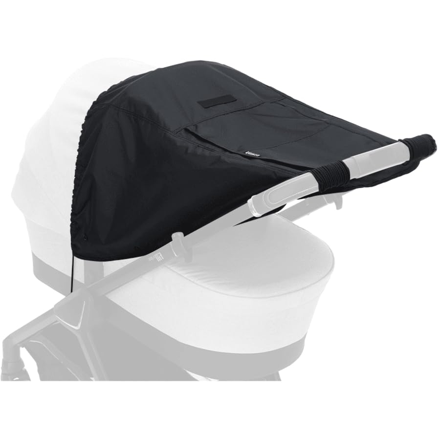 Miniatura 7 de Cubierta solar para cochecito de bebé, anti-UV 50+, ajuste universal, para protección solar con ventana de visión, parasol impermeable (gris oscuro)