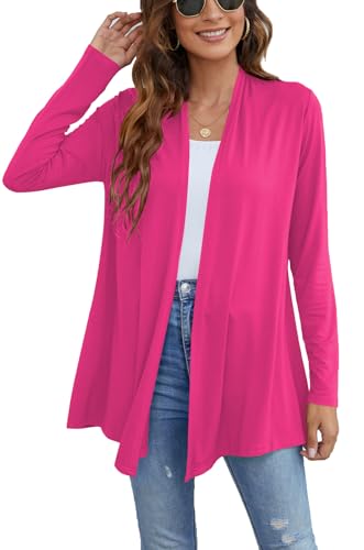 Image of Ladlop Women's Lightweight Open Front Cardigans Long Sleeve Casual Soft Drape Fall Cardigan