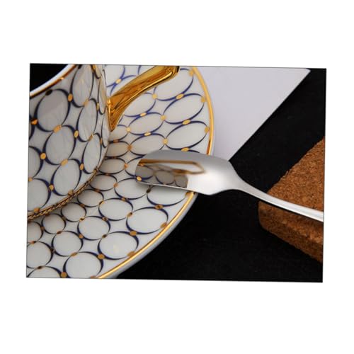 KICHOUSE 304 Stainless Steel Square Spoon Long Handle Mixing Spoon for Desserts and Drinks