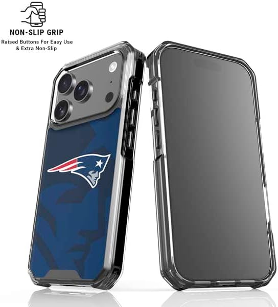 Skinit Clear Phone Case Compatible with iPhone 17 Pro Max - Officially Licensed NFL New England Patriots Double Vision Design