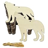 MATERIAL: Unfinished wooden wolf embellishments are made of good quality natural wood, laser cut and polished, Eco-friendly, with smooth surface, easy to paint and write. SIZE: Approx. 3.9 x 3.6 x 0.1 inch / 10 x 9.2 x 0.25 cm, DIY craft as you like....