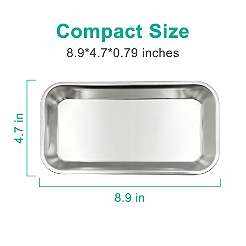 Yzurbu 6Pcs Metal Tray, Stainless Steel Small Tray For Tattoo, Resin, Bathroom, Lab Instrument Supplies #TOP2
