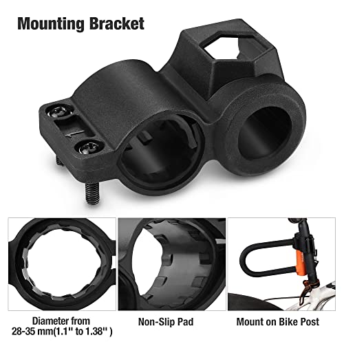 ValueMax Bike Lock - 16mm High Security Bike U Lock, with 1.8m(6FT) Security Bike Cable, Heavy Duty Cycle D Lock and Mount Holder, for Motorcycles/Scooters/Bicycles/Door Black Orange - Image 4