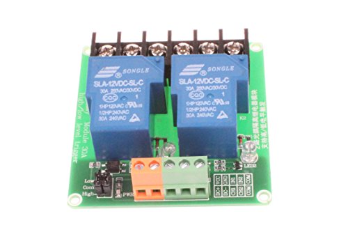image for NOYITO 30A 2-Channel Relay Module High Low Level Trigger with Optocoup