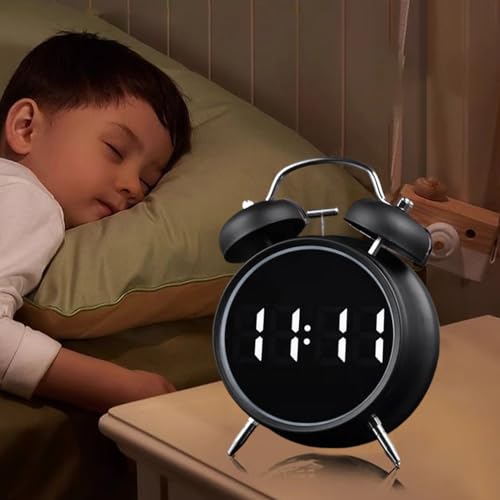 Despertador digital retro sin tic-tac para dormitorio de estudiantes 4