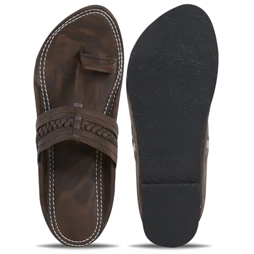 Image of DFR Ethnic Sandals For Boys Men, Comfortable Men's Rajasthani Slipper Chappals
