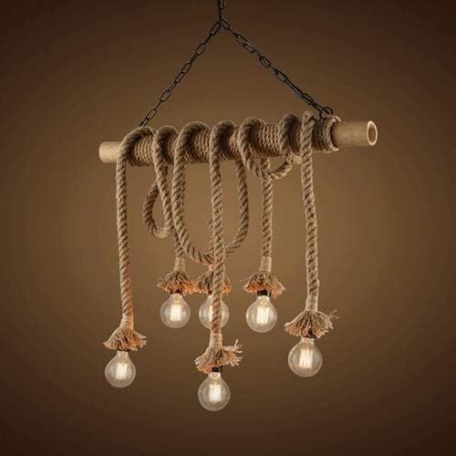Corde Vintage Épaisse Plafonnier Industriel HJLJKG pour Ambiance Loft de Cuisine