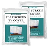 SKARUMMER Foam Flat Screen TV Cover Fits Up to 40''W x 28''H, Flat Screen TV Protection During House Moving, Storing, or Home Renovation (2 PACK)