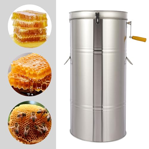 Drikh 2 Frame Stainless Steel Honey Extractor,Stainless Steel Beekeeping Professional Honey Press Manual Honey Extractor,Honey Extractor Separator Beekeeping Tools Bee Machine thumb #3