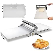 Compact Manual Dough Sheeter,Stainless Steel Dough Roller Machine, Sheeter Board Manual Dough Roller Machine,Adjustable Thickness, Folding Dough Sheeter for Bakeries, PastriesSmall