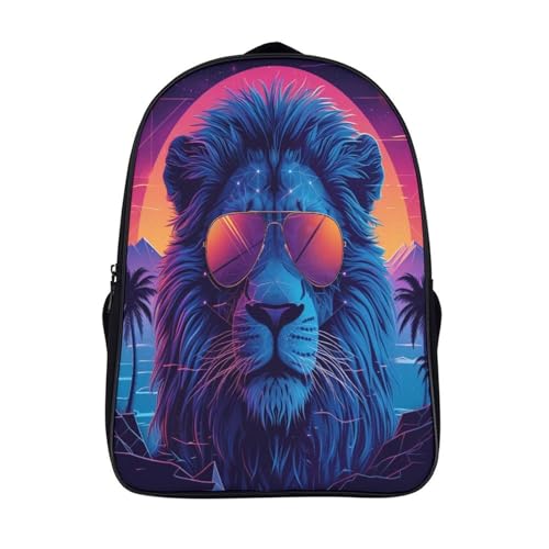 Sac à dos école garçon motif lion cartable enfant 40cm