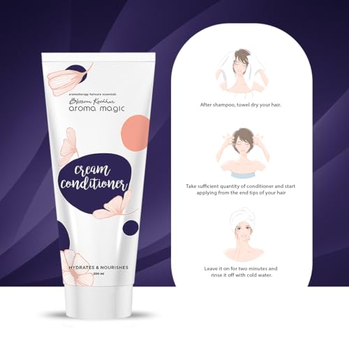 Image of Aroma Magic Cream Conditioner | for Split Ends, Dry Scalp & Dull Hair| Boost Hair Growth & Add Shine| Rosemary & Argan oils, Green tea, Carrot seed & Aloe Vera 200ml