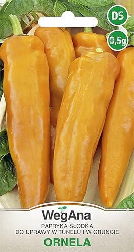 WegAna Semillas de Pimiento Dulce Ornela 0,5g Semillas de Hortalizas Robustas Semillas de Cultivo para Invernadero Semillas de Pimiento Dulce Medio Dulce Temprano