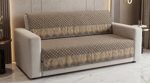 Image of KINGLY Sofa Cover 3 Seater Fully Covered | Stretchable Anti-Slip Slipcover | Washable Furniture Protector | Italian Mousse | Seat & Back | Set of 2Pc