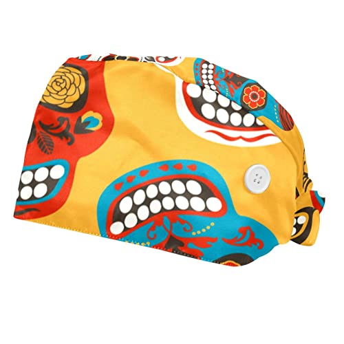Casquette pour hommes femmes motif crâne coloré contre la sueur