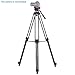Andoer Professional Video Tripod System-67 Inch Professional Heavy Duty Aluminum Tripod with Detachable Fluid Drag Pan Tilt Head and Quick Release Plate Max Load 10kg/22lbs for Video Camcorder