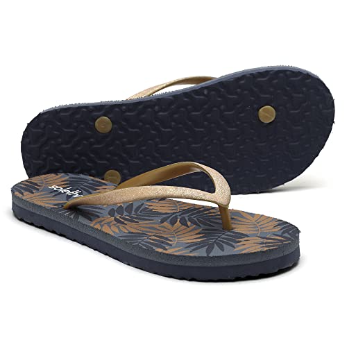 Image of SOLETHREADS SHINE | Comfortable | Digital Print | Fun | Bright | Colourful | Beach | Sketch | Flip Flops for Women