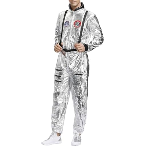 NaLatia Astronauta Disfraz Adulto, Astronauta Plateado Hombre Carnaval para Cosplay Disfraces de carnaval | Ya disponible en tu tienda friki favorita! En mundofriki.es!