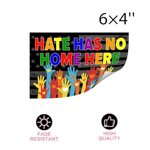 Image of 2 Pcs Hate Has No Home Here Bumper Stickers for Car Black America Flag Hate Has No Place Here Sticker for Trucks Window Laptop Waterproof Decor