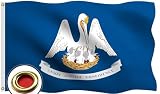 Louisiana State Flag 2X3FT – Outdoor Decor Flags Vivid Color, All Weather, Double Stitched USA Louisiana LA State Flags，Polyester Flags with Sturdy Brass Ring. (2X3)