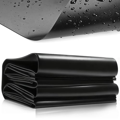 Teichfolie 3x4m Teichfolien Zuschnitt Schwarz HDPE Gartenteich Teichplane Stärken Geeignet für Innen& Außenbereich Fischteiche Hundeteich Brunnen Wassergarten Gartenarbeit Wasserfall Hochbeete (3x4m)