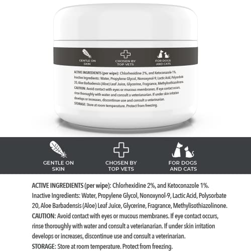 Smiling Paws Pets - Antibacterial & Antifungal Wipes For Dogs & Cats (With Chlorhexidine & Ketoconazole) #TOP4