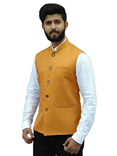 Image of Badoliya & Sons Nehru Jacket Men's (Mustard)