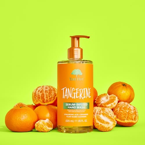 Image of Tree Hut Tangerine Serum Infused Hand Wash, Nourish & Hydrate Hands with Strengthening Skin Care, Long Lasting Scent, Cleanse & Lock in Moisture, 11 fl oz. (Pack of 2)