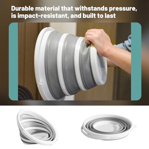 Image of Plastic Pp Thermoplastic Elastomers Collapsible Water Bucket (10L / 2.6 Gal) Portable, Easy to Carry & Store, Ideal for Car Wash,Camping, Fishing and Outdoor Activities with Collapsible Handle