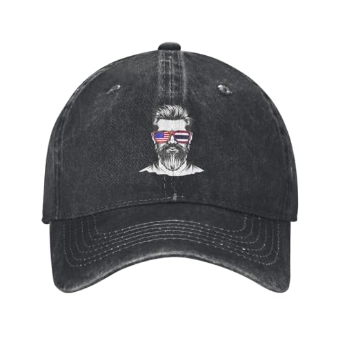 Thai American Half Flag Boy USA Thailand Vintage Washed Denim Baseball Caps Effortless Style Statement