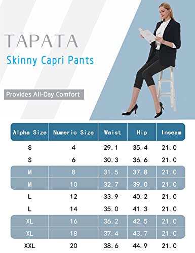 Tapata Women's Capri Pant With 4 Pockets Dress Pants For Casual Summer Crop Slacks Stretch Business Work Capris, Charcoal, 20 #TOP5