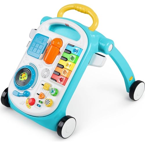 Baby Einstein, Andador e mesa de atividades primeiros passos 4 em 1 Mix 'N Roll, brinquedo de aprendizagem musical, 100+ sons, cores e animais, corretores, desenvolvimento motor, a partir dos 6 meses