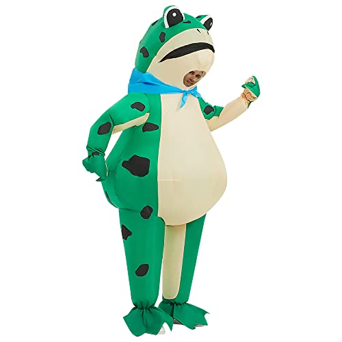 JASHKE Costume Grenouille Gonflable Déguisements Gonflable Grenouille Verte Adulte Costumes de Carnaval Halloween Noël