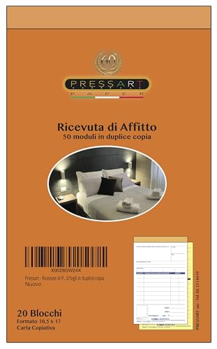 Pressart - B&B-Zahlungsbelege - 5 Blöcke mit je 50 Blatt in doppelter Kopie (250 Quittungen)