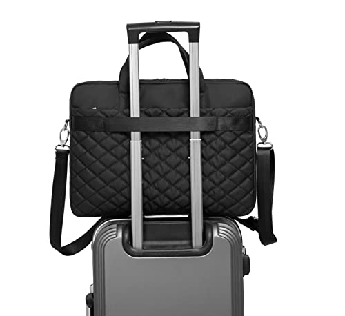 Kinmac Laptop Briefcases,Laptop Case Shoulder Bag With Muti-Pockets For MacBook Pro 16 inch and 15.6 inch to 16 inch Laptop (Black Embroider)3