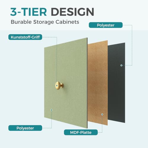 Image of OLIXIS 8 Drawer Storage Dresser with Wood Top - Wide Fabric Chest Organizer for Bedroom, Closet, Living Room,Tower Cabinet, TV Stand, Hallway Entryway Furniture, Light Green