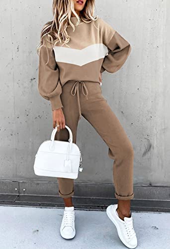 Fixmatti Women's 2 Piece Outfits Long Sleeve Pullover Sweatshirt Jogger Pants Sweatsuit2
