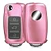 Produktbild kwmobile Autoschlüssel Hülle für VW Skoda Seat - TPU Schutzhülle Schlüsselhülle Cover für VW Skoda Seat 3-Tasten Autoschlüssel Rosegold matt
