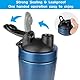 JOLIGAEA Edelstahl Protein Shaker, 750ml Shaker Eiweiß Sport Fitness, Doppelwandig, Vakuum Isoliert, Sport Fitness Protein Shaker Eiweiß mit Skala optimal für Eiweiß, Diät und Fitness Shakes, Blau