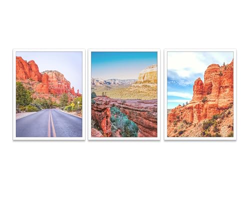 Vintage Red Rock Park Sedona Arizona Desert Photography prints, Set