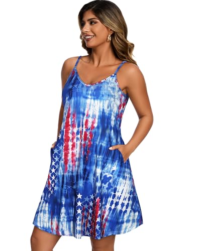 Image of JOELLYUS Womens Spaghetti Strap Dress Summer Dresses Beach Cover Ups Casual Sundresses with Pockets 2026