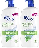 H&S Menthol Fresh Champú Anticaspa 1000ml con Dispensador, para Uso Diario. Hasta 100% de Protección Anticaspa, Clínicamente Probado. Para Todo Tipo de Pelo y Cuero Cabelludo. Frescor, Aroma a Mentol