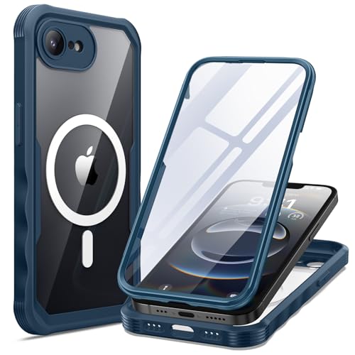 seacosmo for iPhone 17e 16e Phone Case with Glass Screen Protector Blue