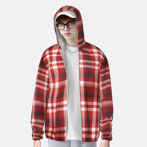 Chaqueta para hombre con protección solar UPF 50+ manga larga rojo miniatura 3